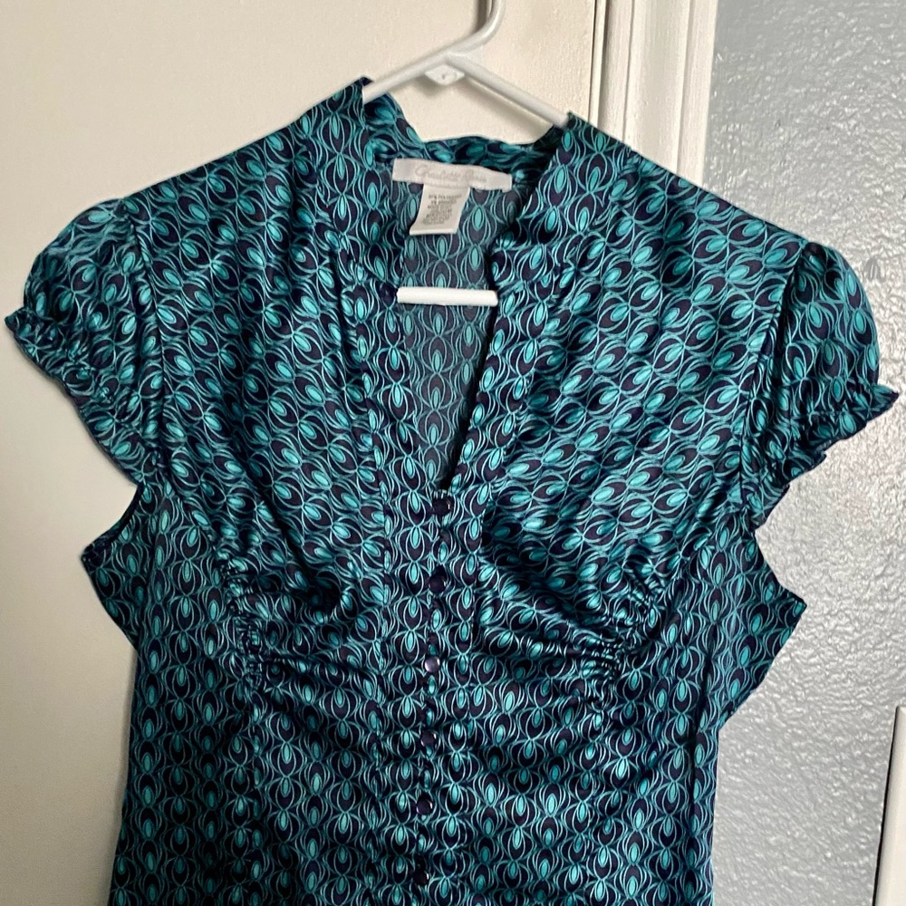 Charlotte Russe cap-sleeve dress shirt-size medium
